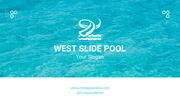 Teal And White Modern Business Professional Pool Name Card - Page 1