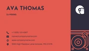 Red And Navy Minimalist Illustration Dj Business Card - Page 2