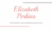 Pink Script Babysitting Business Card - Página 1