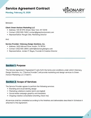 Simple Service Agreement Contract Template - Página 1