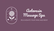 Purple and Cream Massage Therapist Business Card - Seite 1