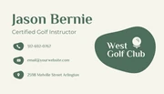 Green and Beige Simple Golf Business Card - Page 1