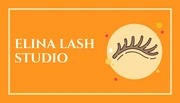Orange Simple Playful Lash Business Card - Page 1