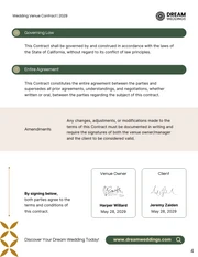 Wedding Venue Contract Template - Page 4