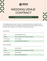 Wedding Venue Contract Template - Página 1