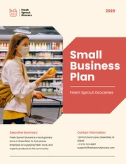 Beige And Red Small Business Plan - Page 1