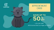 Teal And Yellow Playful Illustration Pet Clinic Appointment Business Card - Page 1
