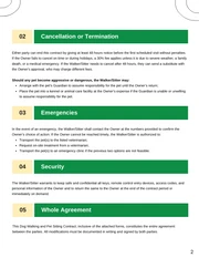 Dog Walking and Pet Sitting Contract Template - page 2