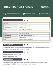 Office Rental Contract Template - Page 1