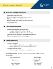 Church Musician Contract Template Free - Pagina 2