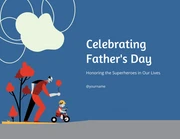 Blue And White Simple Ilustration Father's Day Presentation - Page 1