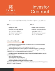 Black and Orange Investor Contract - Page 1
