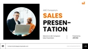 White And Orange Sales Presentation - Page 1