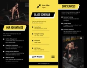 Black and Yellow Gym Tri Fold Brochure - page 2
