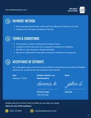 HVAC Estimate Template - page 2