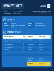 HVAC Estimate Template - page 1