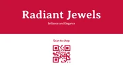 Red And White Minimalist Jewelry QR Code Business Card - Page 1