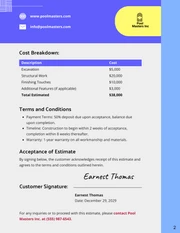 Swimming Pool Estimate Template - page 2