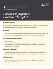 Pastor Employment Contract Template - Seite 1