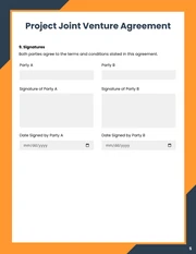 Navy and Orange Modern Project Joint Venture Agreement - Pagina 5