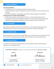 Airbnb Cleaning Contract Template - page 2