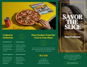 Modern Green and Red Food Brochure - Página 1