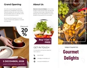 White Minimalist Gourmet Delights Food Brochures - Page 1