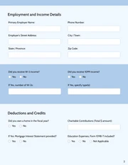 Tax Client Intake Form Template - Seite 2
