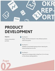 Soft Blue And Soft Red Simple Abstrak OKR Report - Page 2