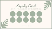 Light Grey And Green Modern Fashion Illustration Loyalty Card - Page 1