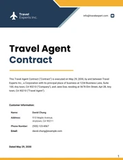 Travel Agent Contract Template - Pagina 1