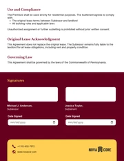 Sublet Contract Template - Página 2