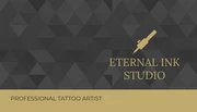 Black And Gold Pattern Minimalist Tattoo Business Card - page 1