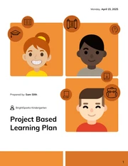 Orange and White Teaching Lesson Plan Template - Página 1