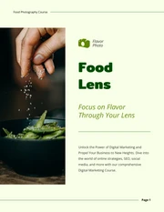 Green Modern Simple Food Photography Course Catalog - Página 1