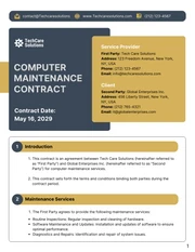 Computer Maintenance Contract Template - page 1