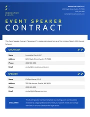 Event Speaker Contract Template - page 1