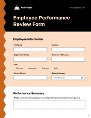 Employee Review Form Template - Pagina 1