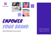Purple Design Business Postcard - صفحة 1