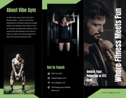 Black and Green Gym Tri Fold Brochure - Page 1