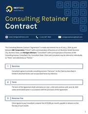 Consulting Retainer Contract Template - page 1