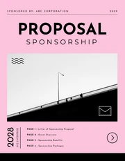 Black And Pink Simple Sponsorshi Proposal - Page 1
