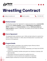 Wrestling Contract Template - Pagina 1