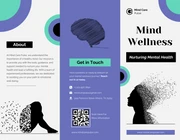 Purple and Black Mental Health Tri-fold Brochure - Page 1