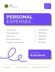 Purple And White Expense Report - Page 2