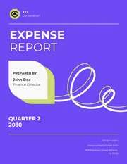 Purple And White Expense Report - Page 1