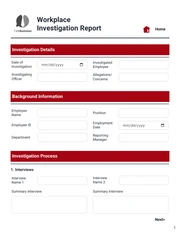 Workplace Investigation Report Template - page 1