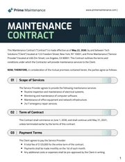 Maintenance Contract Template - صفحة 1