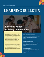 Minimalist Blue And Gold Classroom Community Newsletter - Page 2