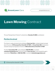 Lawn Mowing Contract Template - صفحة 1